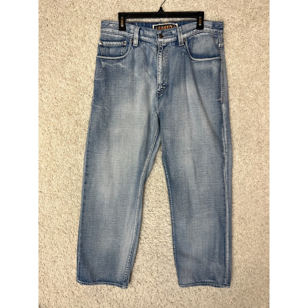 Levis 569 Jeans Mens 34x31 Blue Denim Relaxed Straight Medium Wash Baggy Y2K